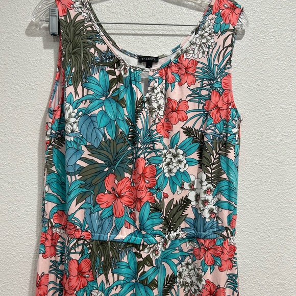 Talbots Sleeveless Floral Knit Maxi Dress SZ Large - Picture 3 of 10